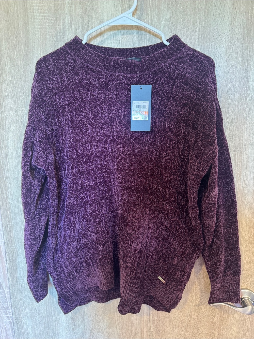 Jones New York 100% Polyester Plum Crewneck Sweater
